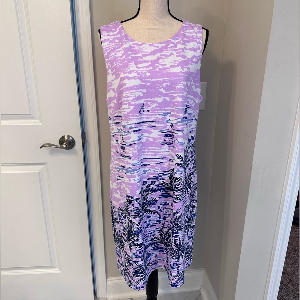 NWT XL Lilly Pulitzer Gellar shift dress in Purple Iris On the Horizon
